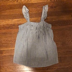 Blue and white striped tank top